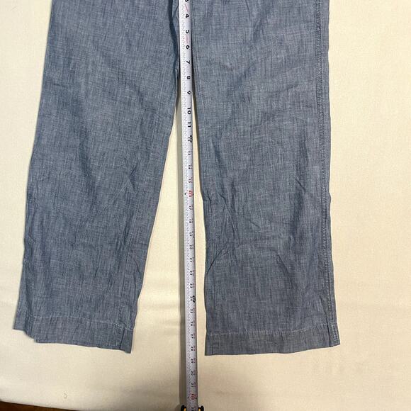 GAP Women's Mid Rise Linen Blend Wide-Leg Pull-On Pants Blue - Size 2 - Picture 9 of 12